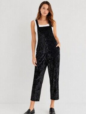 Urban Outfitters | Crushed Velvet Relaxed Overalls